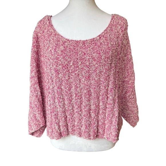 Free People Good Day Pull On Crop Sweater Cranberry Size XS - Picture 1 of 12